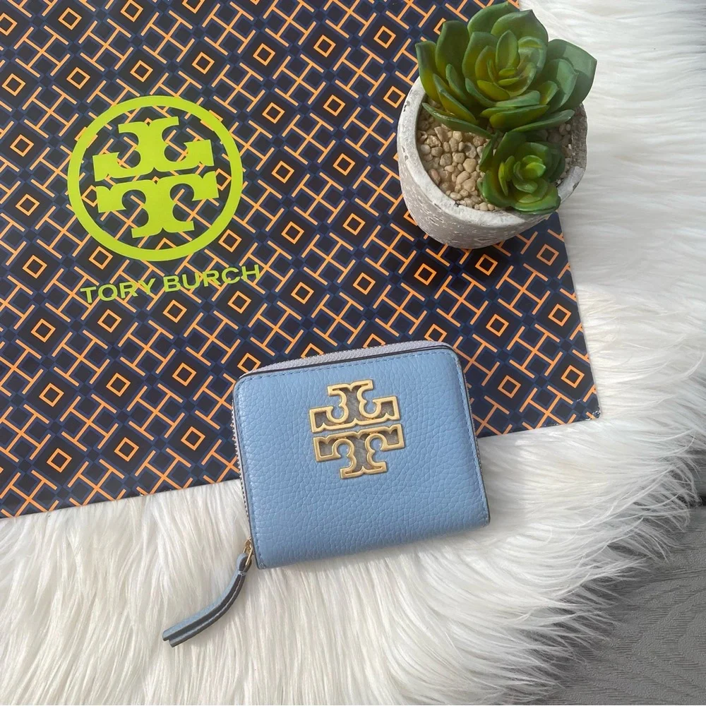 Tory Burch blue Britten mini wallet